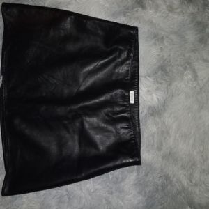 Aqua black vintage leather skirt 4 14"x14"
